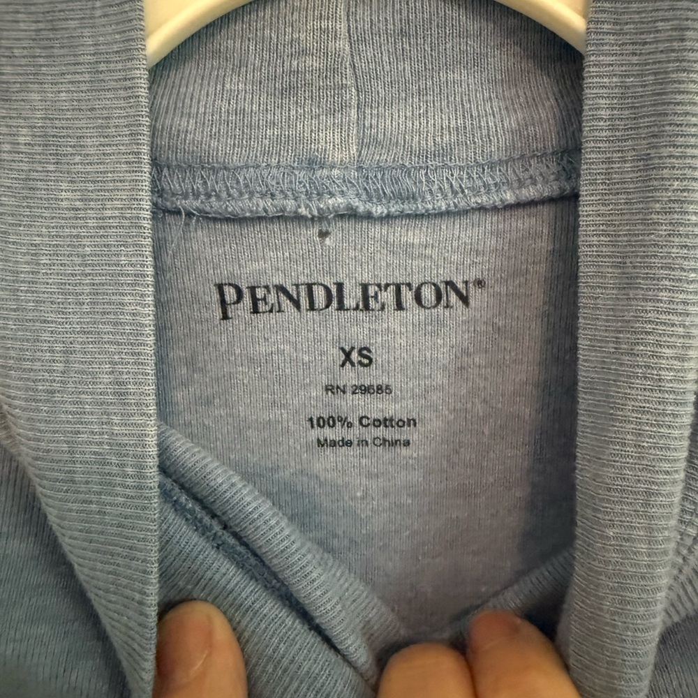 Pendleton soft blue Fitted Ribbed Long Sleeve Top - Picture 3 of 4